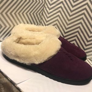 Dearfoams Plum Aubergine Purple Suede Slipper XL